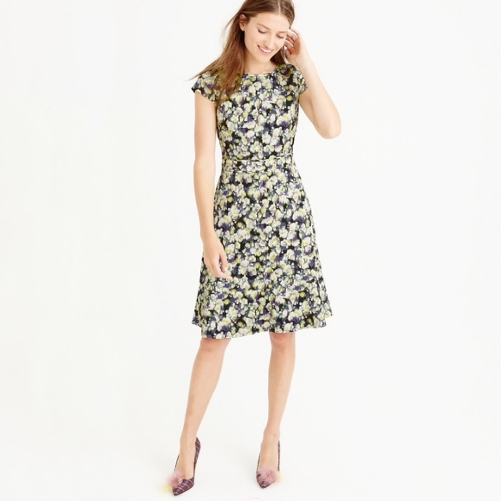 J. Crew cap sleeve floral dress